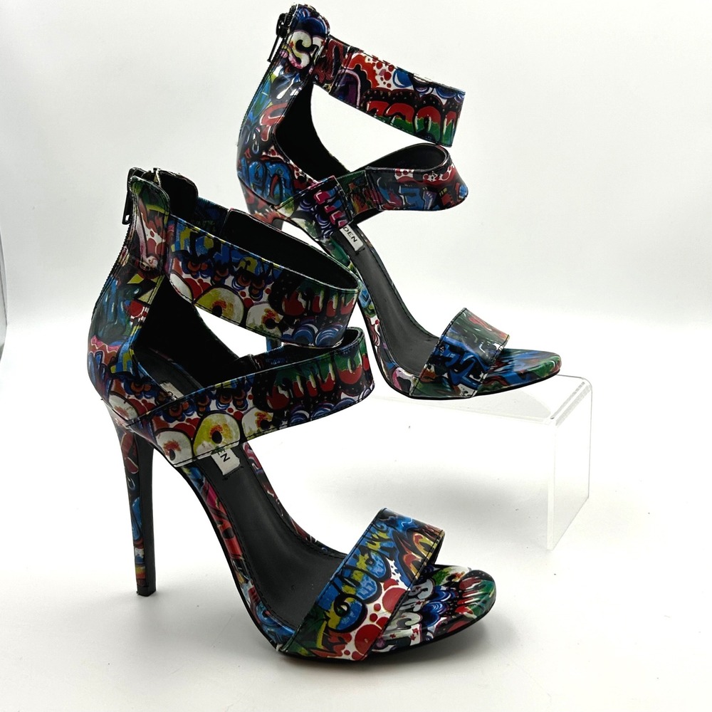 Steve Madden x Cole KC-TELME Heels Womens 7.5 Graffiti Stiletto Edgy Urban